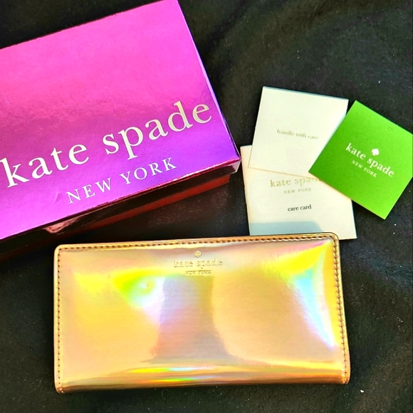 Kate Spade Rainer Lane Iridescent Stacy Wallet in Rose Gold NEW NWT/NIB - Picture 1 of 9